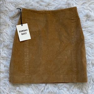 Aritzia Camel Corduroy Skirt